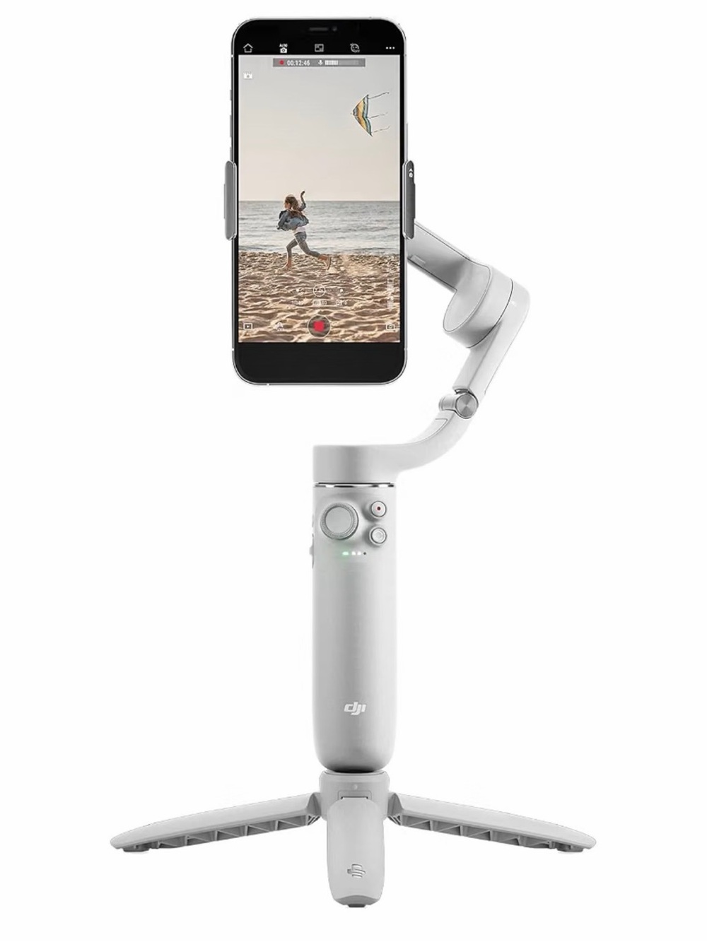 DJI OM 5 smartphone gimbal stabilizer in light gray and silver in Good Condition